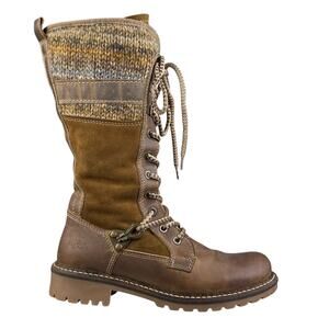 Boss & Co Women’s Caird Brown Leather Sherpa Lined Winter Boot Size 37 US 6/6.5